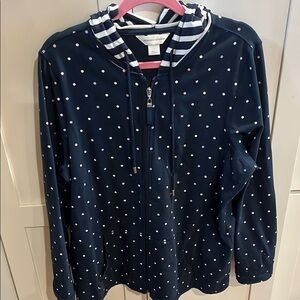 Christopher & Banks Polka Dot Zip-Up Hoodie
